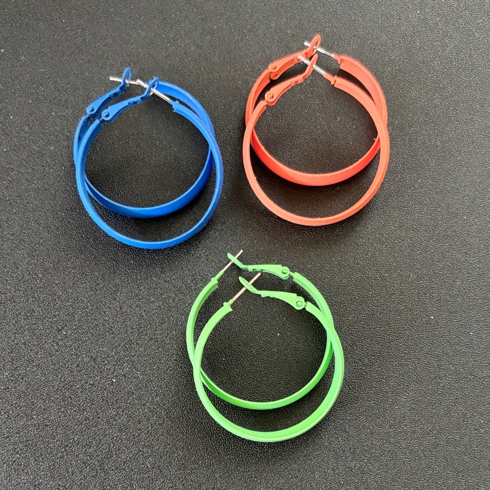 Colorful Hoop Earrings Set